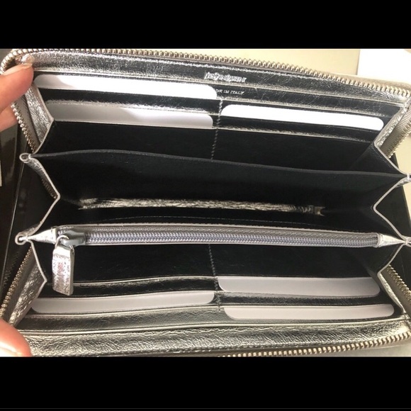 Brand new! Authentic YSL silver wallet - Picture 3 of 5